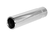 Brand New Polished Stainless Round Rolled Pencil Exhaust Tip 2 In 2 14 Out