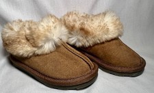 NEW Toddler Piper Faux Fur Cuff Scuff Slippers - Cat  Jack  Brown Sz 7 Toddler