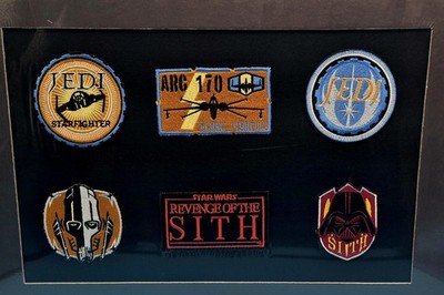 Große limitierte Auflage Star Wars Rache Sith Aufnäher Abzeichen Patch Set gerahmt selten