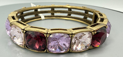 New Heidi Daus ''TRIED AND TRUE   MultiColor Crystal Bracelet SHADES OF PURPLE