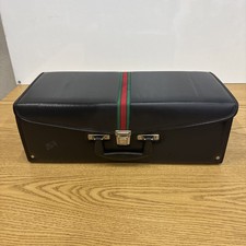 8-Track Tape Carrying Case Holds 24 Tapes - Black Faux Leather