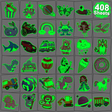 408 PCS Glow in the Dark Temporary Tattoos for Kids Birthday Party Favors