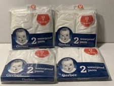 Gerber 8 Count 4 Packs Waterproof Pants - Sz. 12 Months 20-24 Lbs. New Infants
