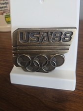 1988 Olympics Brass Metal Belt Buckle Team USA Seoul Korea 88
