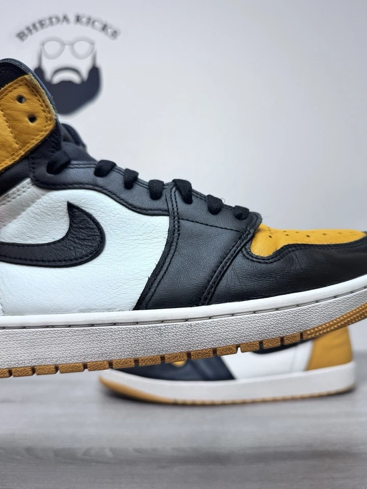 Air Jordan 1 ретро высоты OG желтый носок такси 555088-711 подержанные - Изображение 2 из 4