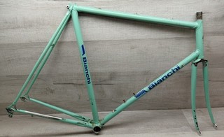 Cuadro/horquilla de acero vintage 1982' Bianchi Tipo Corsa Specialissima Celeste 61 cm