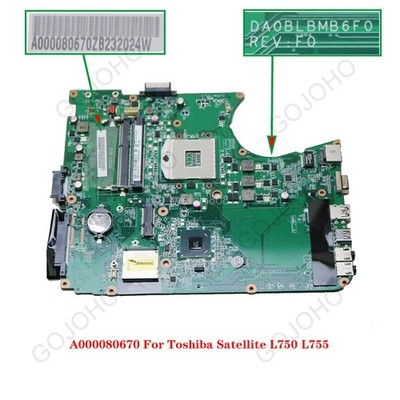 DA0BLBMB6F0  Motherboard for Toshiba Satellite L750 L755 HM65  A000080670 Tested