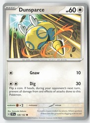 Dunsparce 128/162 Temporal Forces Common Pokemon Card