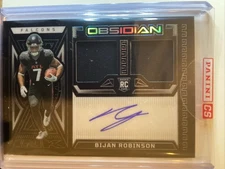 2023 Obsidian Bijan Robinson Rookie Jersey Ink Patch Auto /199 Panini Sealed