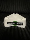 Martini & Rossi Vermouth Ashtray Milk Glass Vintage Opalex 5"