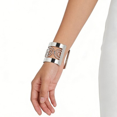  2PCS Cuff Bracelet for Women: Bold Statement Bangle - Adjustable Metal Arm Cuff