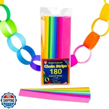 Mighty Bright Paper Chain Strips 1"X8" 180/Pkg-Assorted Colors