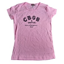 CBGB OMFUG Home of Underground Rock Pink Graphic T-Shirt Womens Medium USA Made