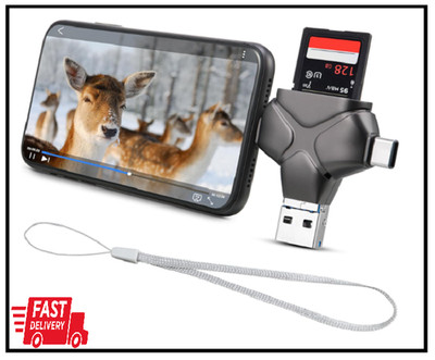 Trail Camera Viewer Memory Card Reader Compatible with /Android/Type C, Me
