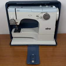 Vintage Elna SU 62C 390B Tavara Geneva Sewing Machine, Pedal & Metal Case *READ