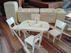 Vintage Lot Marx Doll House Plastic Kitchen Figures Appliances Table Accessories — photo 3