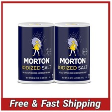 Morton Iodized Salt All-Purpose Table Salt 26 oz Each  2-Pack  Cooking  Bakin