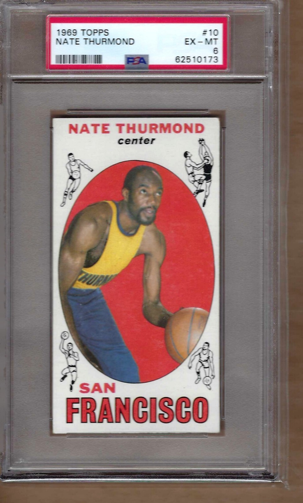 1969  TOPPS  BASKETBALL  NATE  THURMOND  #  10   PSA  6