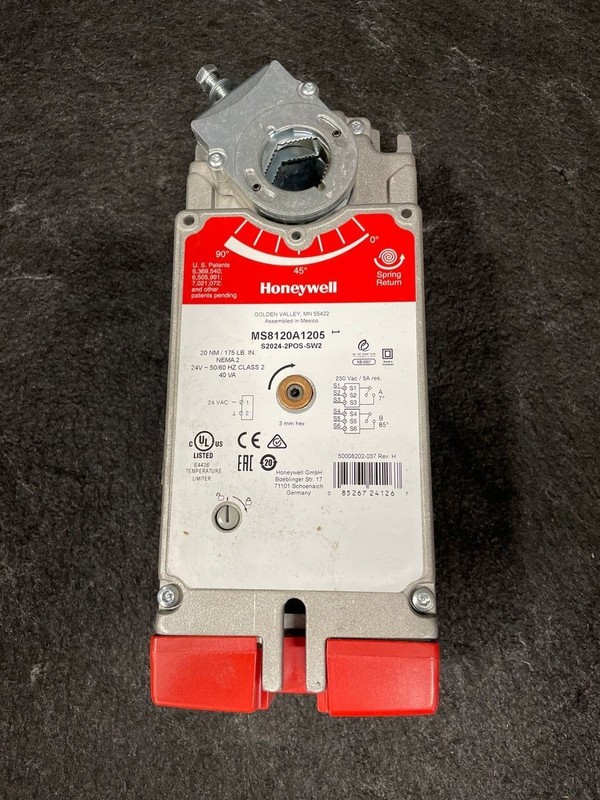HONEYWELL MS8120A1205 Two Position Damper Actuator w/ Spring Return, 175lb-in