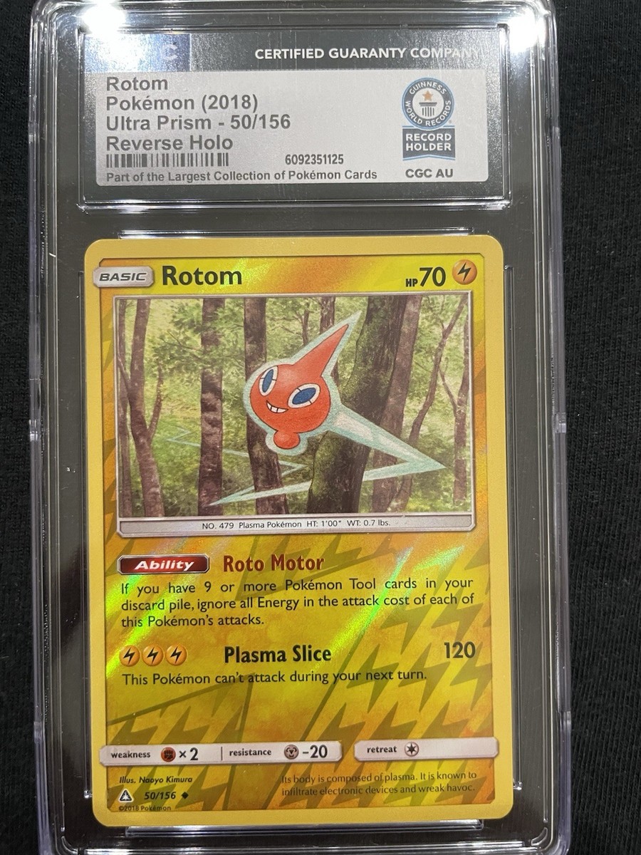 Pokemon TCG Rotom 50/156 SM Ultra Prism Reverse Holo World Record Holder 1/1