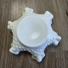 New ListingVintage Fenton White Milk Glass Hobnail Bowl Candy Dish Ruffled Edge 5 1/2"