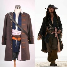 Pirates of the Caribbean Jack Sparrow Set Costume Cosplay Halloween Party New