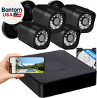 4CH 1080P Wired Security Camera System,  CCTV DVR with 512GB Hard Drive, 4 X Hom