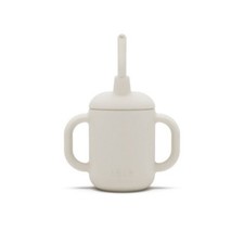 4oz 3-in-1 Silicone Training Cup with Straw - Oatmeal