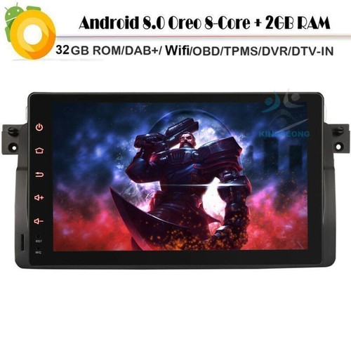 9'' Android 2+32GB 8.0 8-CORE Car Stereo GPS Radio Nav OBD WiFi For BMW 3 Series - Picture 2 of 12