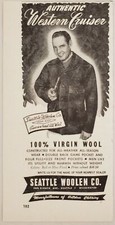 1947 Print Ad Seattle Woolen Western Cruiser Wool Coat Seattle,Washington