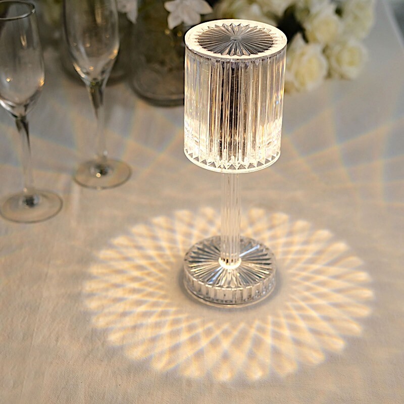 Clarity Glass Cylinder Table Lamp Set of 2