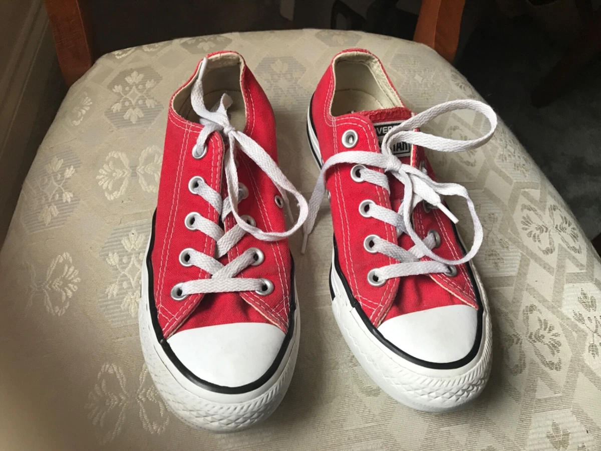 CONVERSE ALL STAR LADIES RED CANVAS PUMPS TRAINERS SIZE 3.5 VGC