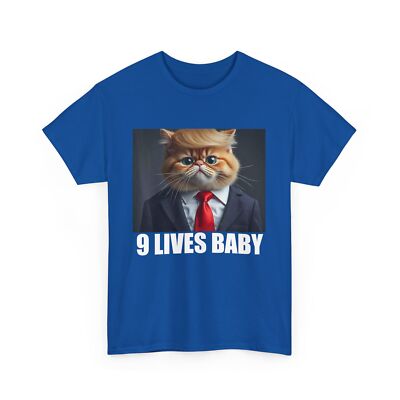 Cat Trump 9 Lives Baby T-Shirt, Funny Cat Trump 9 Lives Baby Tee Shirt