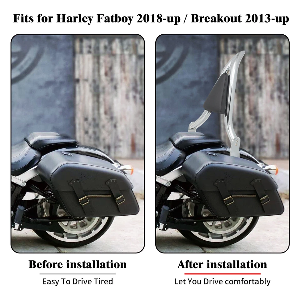 Respaldo de pasajero desmontable cromado barra Sissy para Harley Fat Boy Breakout 13-23 Foto 3 de 4