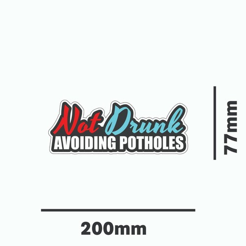 Not Drunk Avoiding Potholes Sticker ute toad 4x4 window bumper funny car decal - Picture 3 of 4