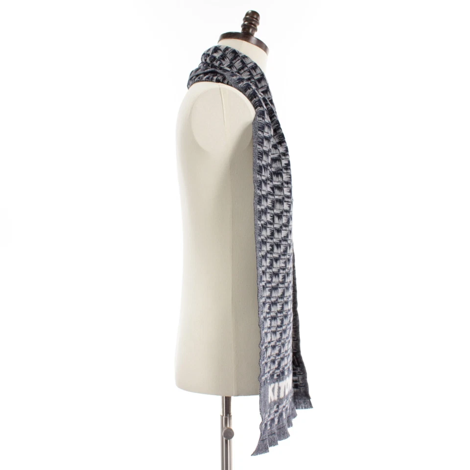 Kiton новый с Ярлыками 100% кашемир шарф один размер в синий и белый сделано в Италии - Изображение 3 из 4