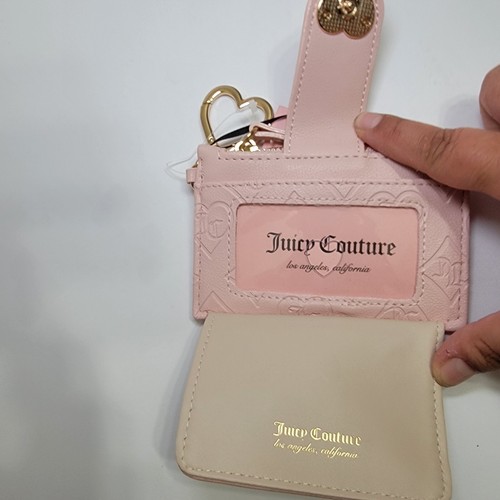 Juicy Couture Glitz Out Wristlet Pink Clay Wallet Purse Wit MATCHING CARDHOLDER - Picture 11 of 18