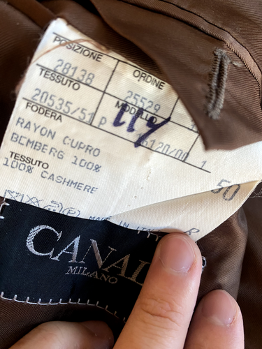 CANALI Pure CASHMERE Sport Coat 40 R Brown ITALY Slim Athletic 50 EU - Picture 11 of 12