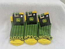 John Deere Girls' Green Yellow Polka Dots Socks 3 Pair