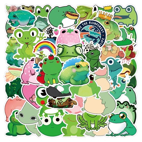 Hot 50pcs Pack of Cute Frog Stickers for Laptop/Water Bottle/Phone Case ...