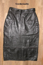 Gonna In Pelle Nera In Nappa Lunghezza Al Ginocchio Taglia Circa 38