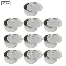 10x Aluminum Round Cans w/Pull Lid Metal Storage Tins Containers Container Jars