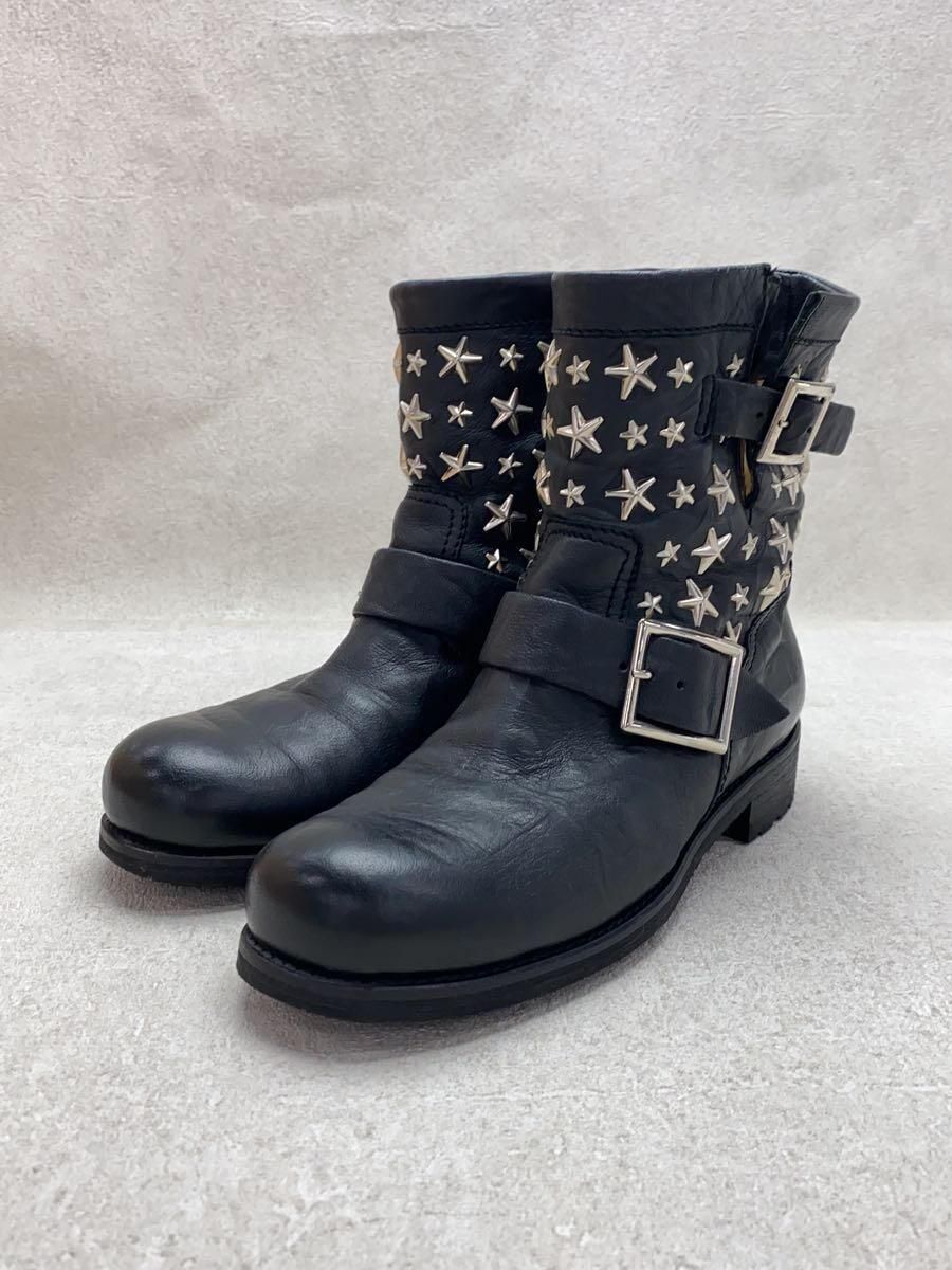 JIMMY CHOO SHORT BOOTS BIKER LEATHER WITH STARS JAPAN JIMMY CHOO SHORT BOOTS BIKER LEATHER WITH STARS JAPAN