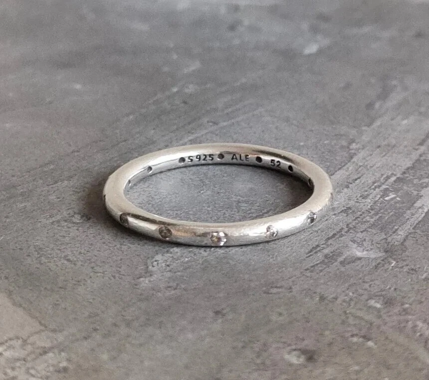 Pandora ring droplets sterling silver deals