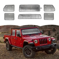 6pcs/set Window Shade Windshield Sun Visor Accessories For Jeep Gladiator JT 20+