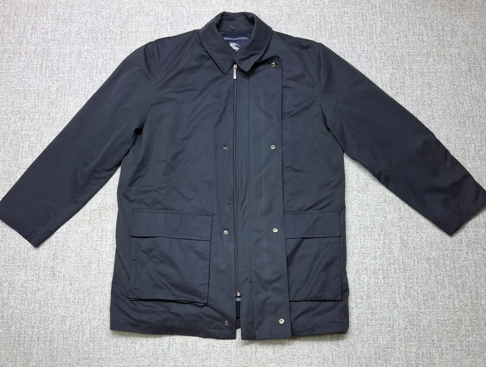 Burberry London Coat Jacket Men's Winter Lined Wool Nova check Blue Size 3 /M - Image 4 of 4