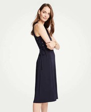 Ann Taylor - TALL LARGE TL Blue Side Tie Knit Flare Dress $129 (240)