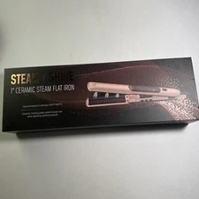 Steam + Shine 1 Ceramic Steam Flat Iron in Rose Gold Removable Water Tank Gifts