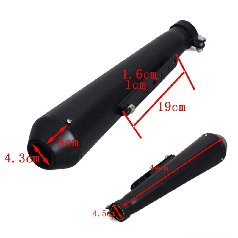 2x PARA HONDA CB350 CB360 NEGRO CAFÉ CONO REVERSO MEGÁFONO TUBO DE ESCAPE NUEVO, Foto 4 de 4