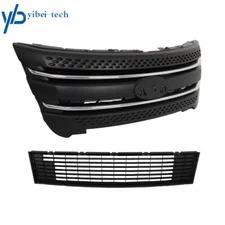 Matte Black Front Upper&Lower Grille Assembly For Ford Explorer 2011 2012-2015